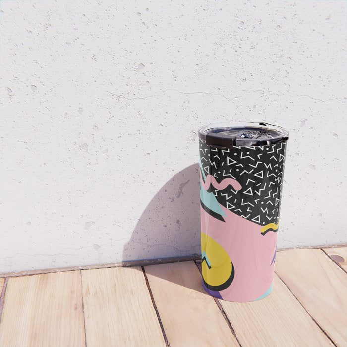 Memphis Pattern 23 - 80s Retro - Pastel Colors Travel Mug Gallery Image 4