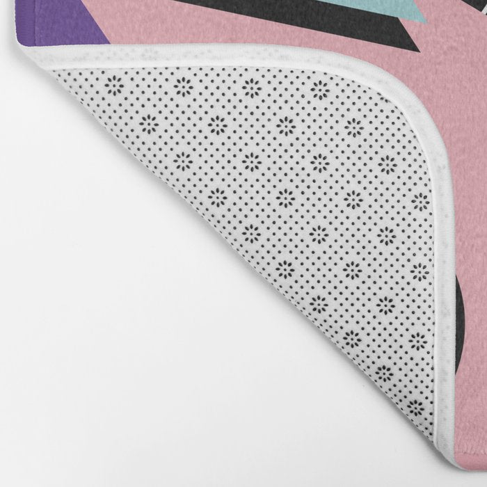 Memphis Pattern 23 - 80s Retro - Pastel Colors Bath Mat Gallery Image 2