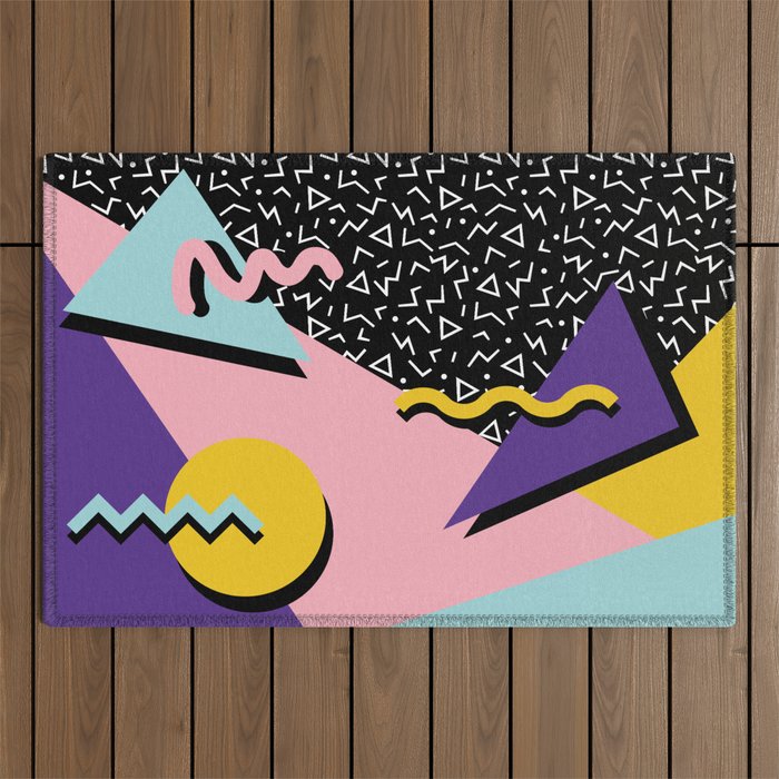 Memphis Pattern 23 - 80s Retro - Pastel Colors Outdoor Rug Gallery Image 1