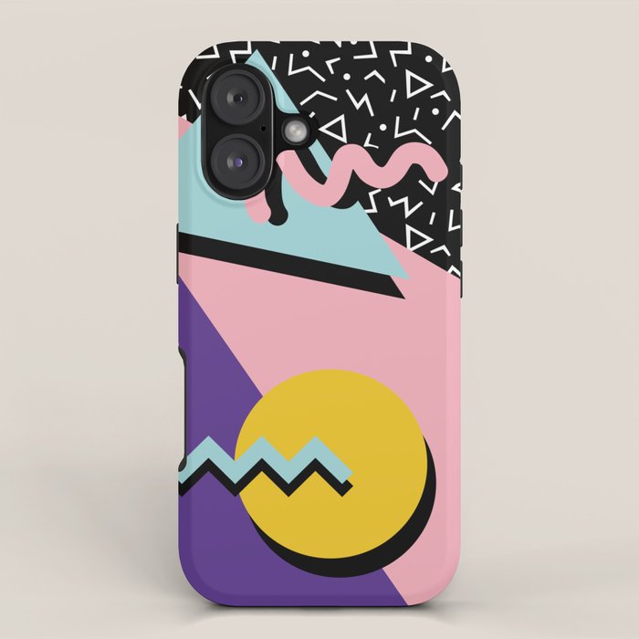 Memphis Pattern 23 - 80s Retro - Pastel Colors iPhone Case Gallery Image 1