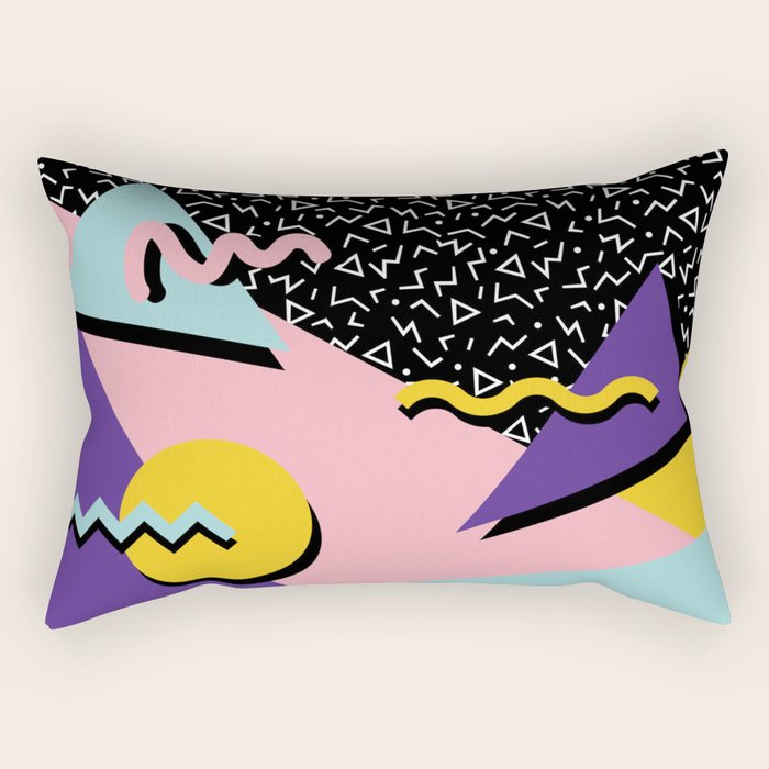 Memphis Pattern 23 - 80s Retro - Pastel Colors Rectangular Pillow Gallery Image 1