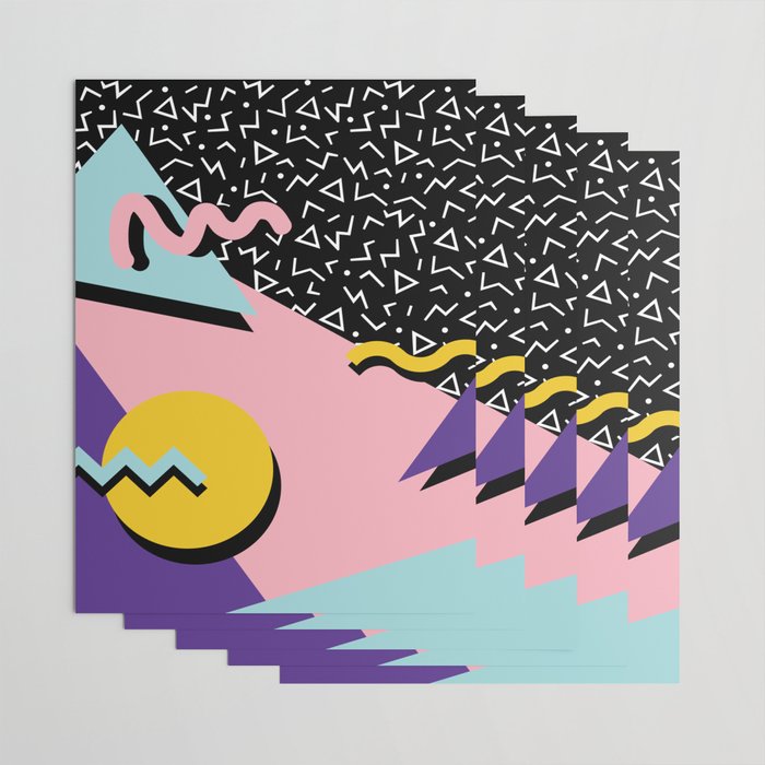 Memphis Pattern 23 - 80s Retro - Pastel Colors Wrapping Paper Gallery Image 3