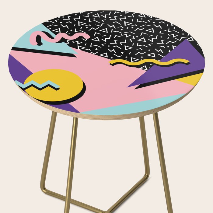 Memphis Pattern 23 - 80s Retro - Pastel Colors Side Table Gallery Image 2