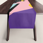 Memphis Pattern 23 - 80s Retro - Pastel Colors Table Runner Gallery Image 1