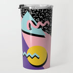 Memphis Pattern 23 - 80s Retro - Pastel Colors Travel Mug Gallery Image 3