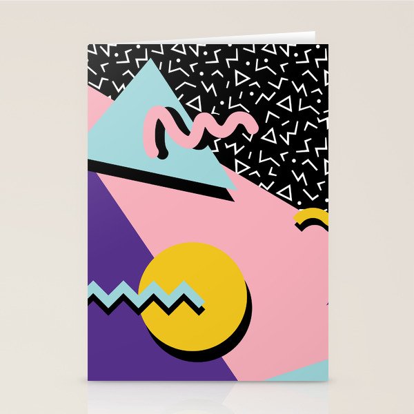 Memphis Pattern 23 - 80s Retro - Pastel Colors Stationery Card Gallery Image 1