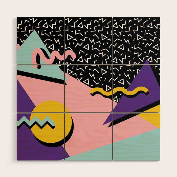 Memphis Pattern 23 - 80s Retro - Pastel Colors Wood Wall Art Gallery Image 1