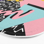 Memphis Pattern 23 - 80s Retro - Pastel Colors Bath Mat Gallery Image 3