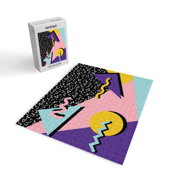 Memphis Pattern 23 - 80s Retro - Pastel Colors Jigsaw Puzzle Gallery Image 2