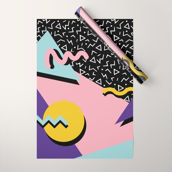 Memphis Pattern 23 - 80s Retro - Pastel Colors Wrapping Paper Gallery Image 1