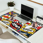 Modern Comic Book Superhero Pattern Color Colour Cartoon Lichtenstein Pop Art Desk Mat Gallery Image 2