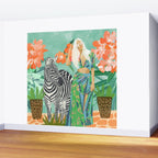 Never Change Your Stripes Illustration, Modern Bohemian Zebra Painting Wildlife Woman Wall Mural Gallery Image 2