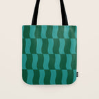 Money Green Wavy Blocks Tote Bag Gallery Image 1