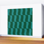 Money Green Wavy Blocks Wall Mural Gallery Image 2
