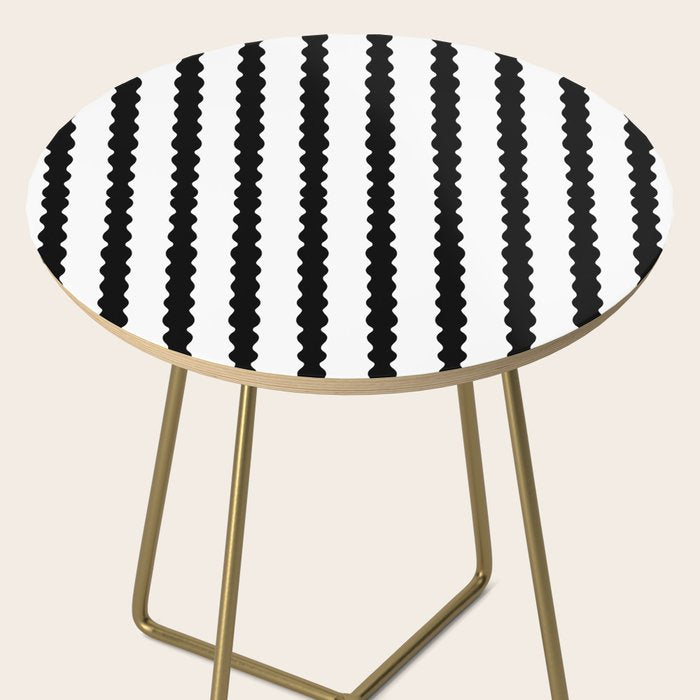 Black and White, Wavy, Squiggle, Stripes Side Table Gallery Image 2