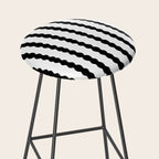 Black and White, Wavy, Squiggle, Stripes Stool Gallery Image 2