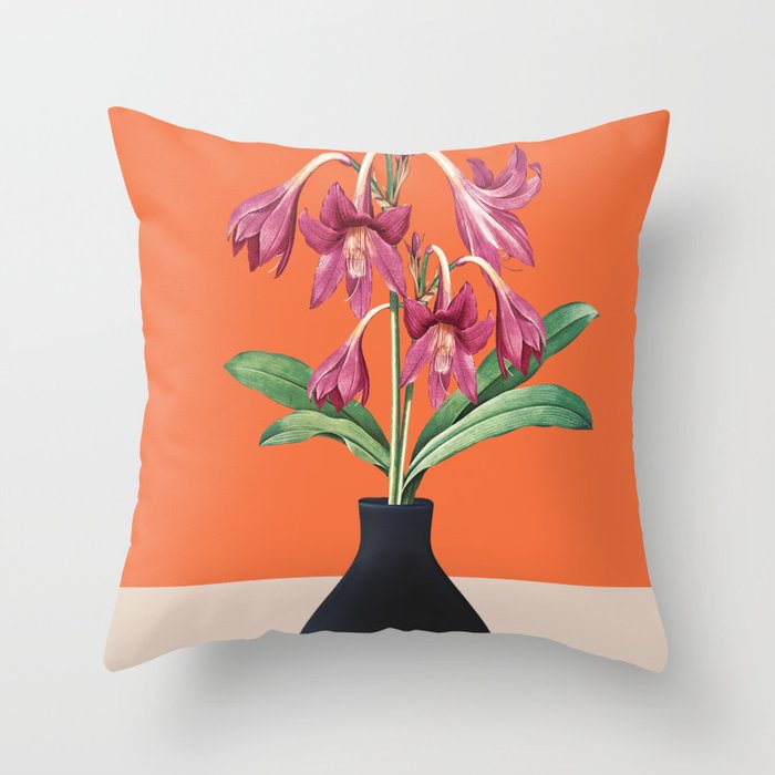 Flowers in Black Vase 4 Throw Pillow Gallery Image 1