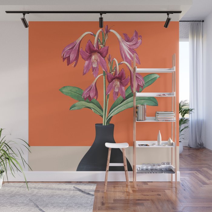 Flowers in Black Vase 4 Wall Mural Gallery Image 1