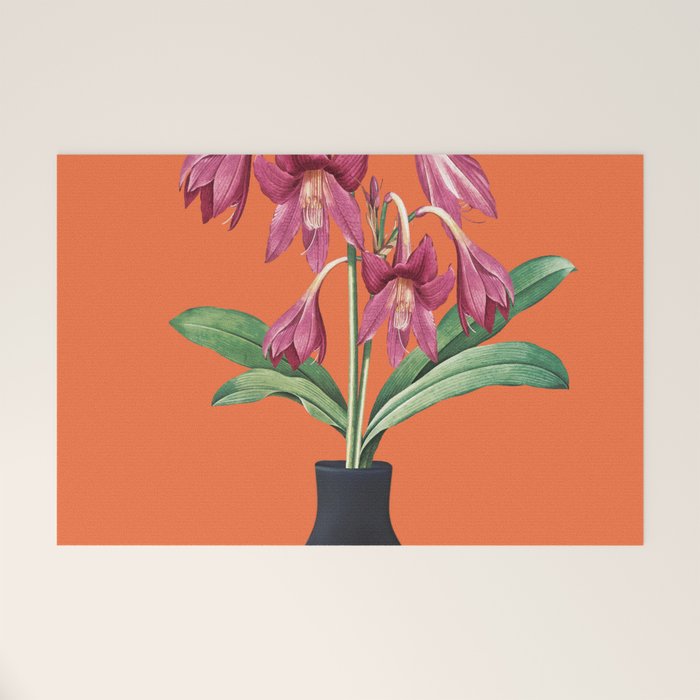 Flowers in Black Vase 4 Welcome Mat Gallery Image 1
