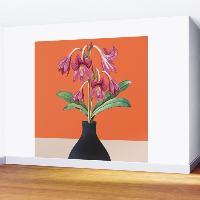 Flowers in Black Vase 4 Wall Mural Gallery Image 2