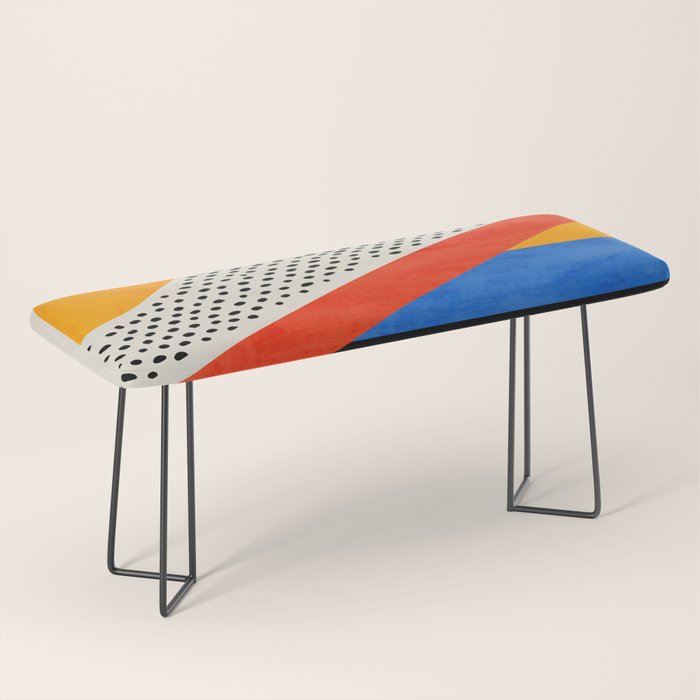 Mid Century Abstract Landscape Bench Gallery Image 1