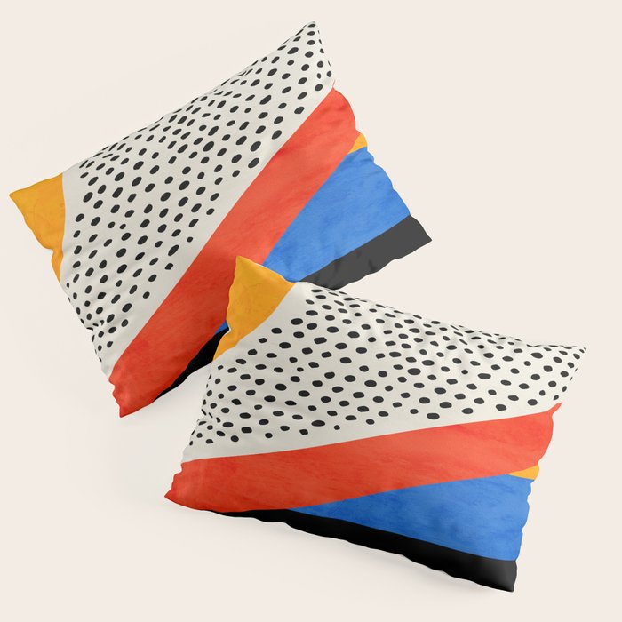 Mid Century Abstract Landscape Pillow Sham Gallery Image 3