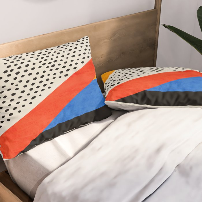 Mid Century Abstract Landscape Pillow Sham Gallery Image 2