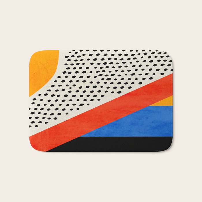 Mid Century Abstract Landscape Bath Mat Gallery Image 1