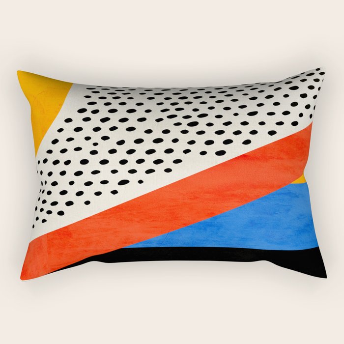 Mid Century Abstract Landscape Rectangular Pillow Gallery Image 1