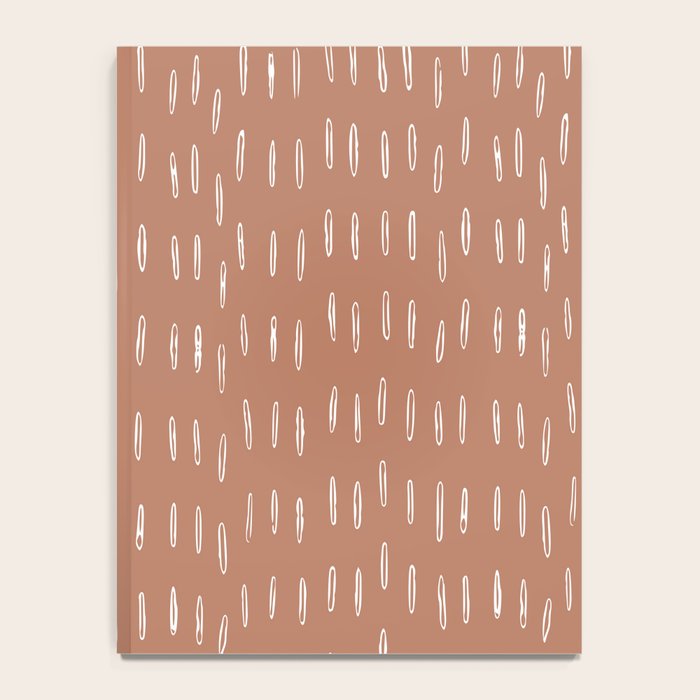 Boho Raindrops Abstract Pattern, Terracotta Notebook Gallery Image 4