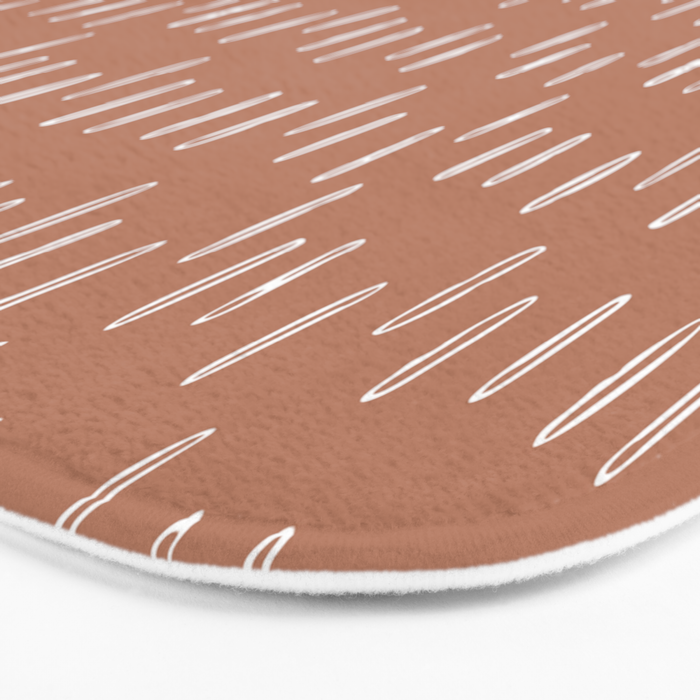 Boho Raindrops Abstract Pattern, Terracotta Bath Mat Gallery Image 3
