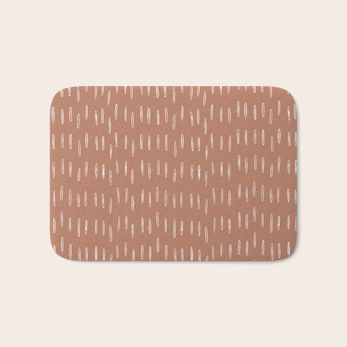 Boho Raindrops Abstract Pattern, Terracotta Bath Mat Gallery Image 1