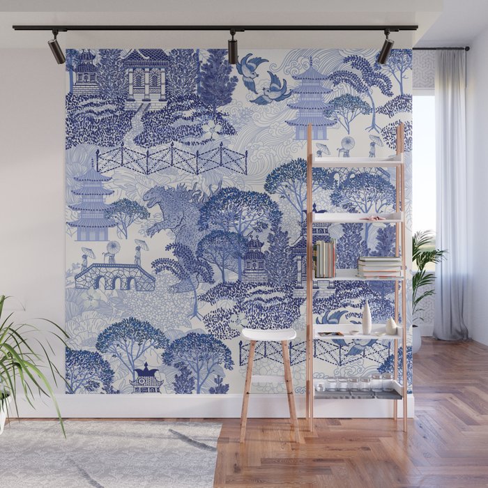 Blue Willow Godzilla Wall Mural Gallery Image 1
