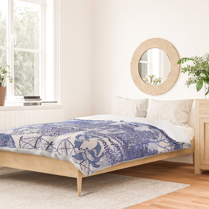 Blue Willow Godzilla Duvet Cover Gallery Image 2