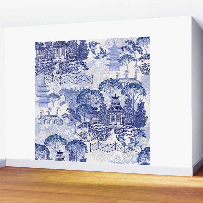 Blue Willow Godzilla Wall Mural Gallery Image 2