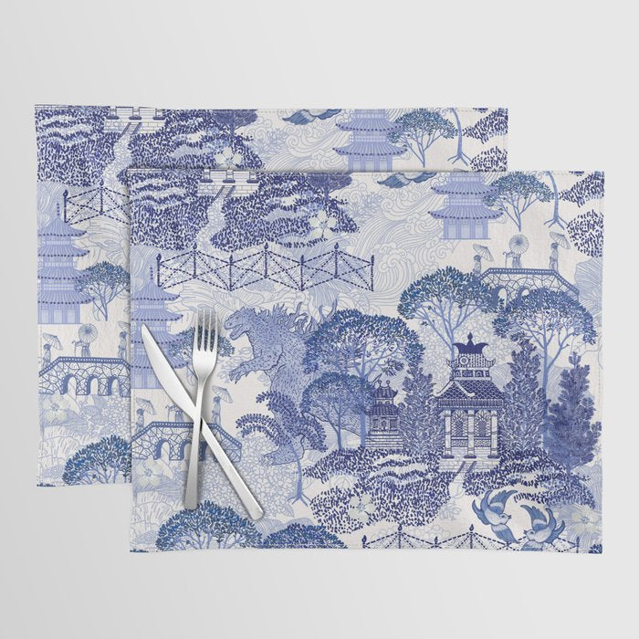 Blue Willow Godzilla Placemat Gallery Image 1