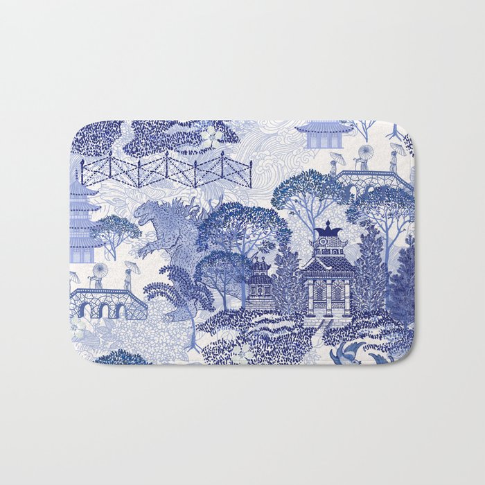 Blue Willow Godzilla Bath Mat Gallery Image 1