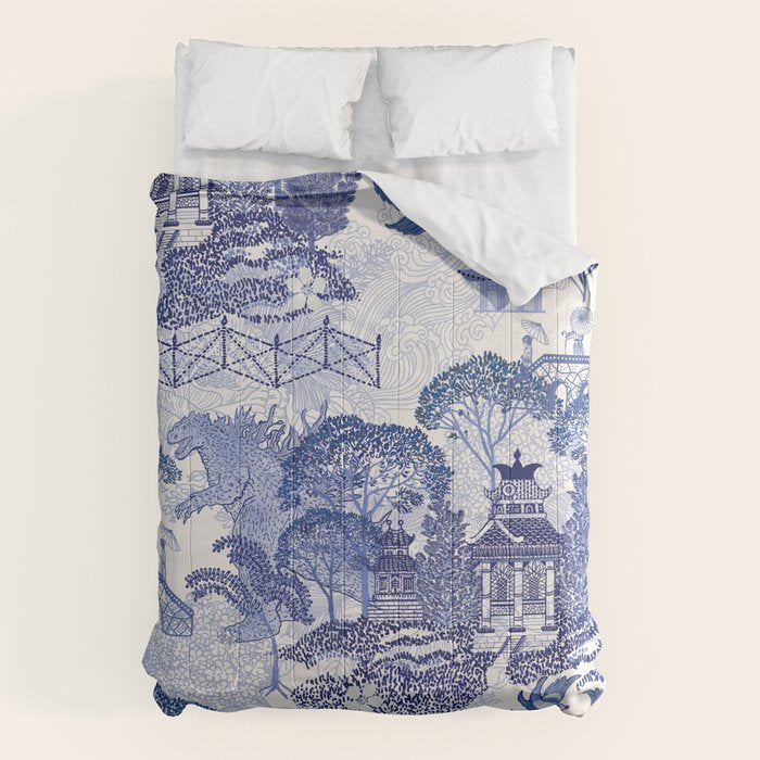 Blue Willow Godzilla Comforter Gallery Image 1
