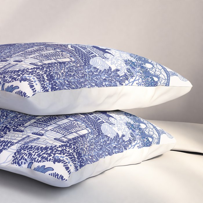 Blue Willow Godzilla Pillow Sham Gallery Image 3