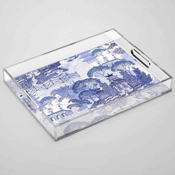 Blue Willow Godzilla Acrylic Tray Gallery Image 1