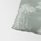 Toile de Jouy Vintage French Pastoral Sage Green & White Pillow Sham Gallery Image 4