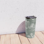 Toile de Jouy Vintage French Pastoral Sage Green & White Travel Mug Gallery Image 4