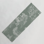 Toile de Jouy Vintage French Pastoral Sage Green & White Yoga Mat Gallery Image 1