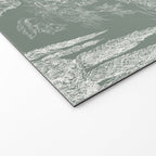 Toile de Jouy Vintage French Pastoral Sage Green & White Welcome Mat Gallery Image 2