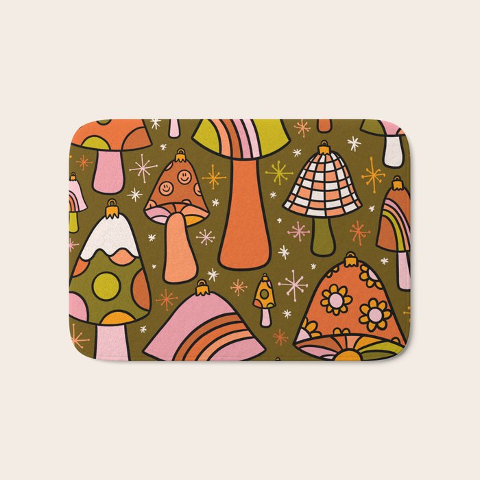 Mushroom Ornaments Bath Mat Gallery Image 1
