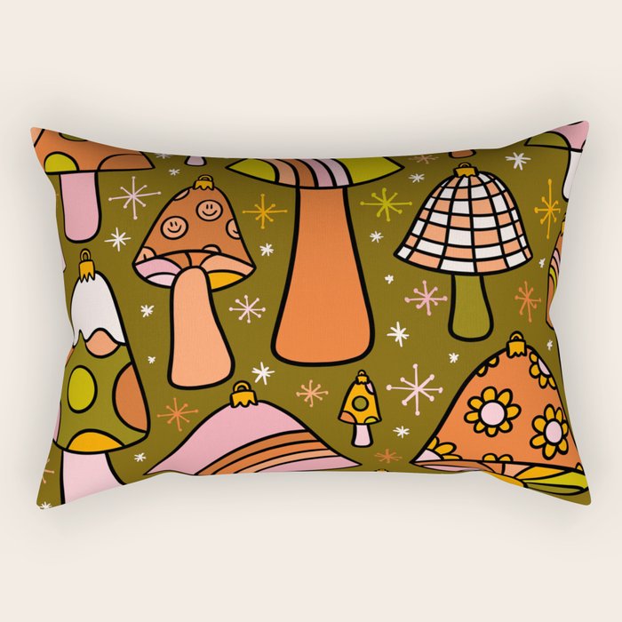 Mushroom Ornaments Rectangular Pillow Gallery Image 2