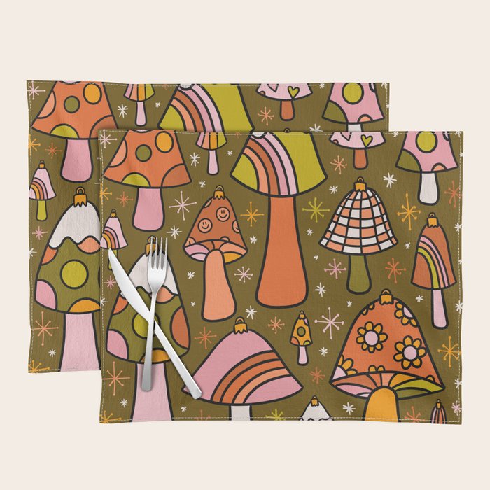 Mushroom Ornaments Placemat Gallery Image 1