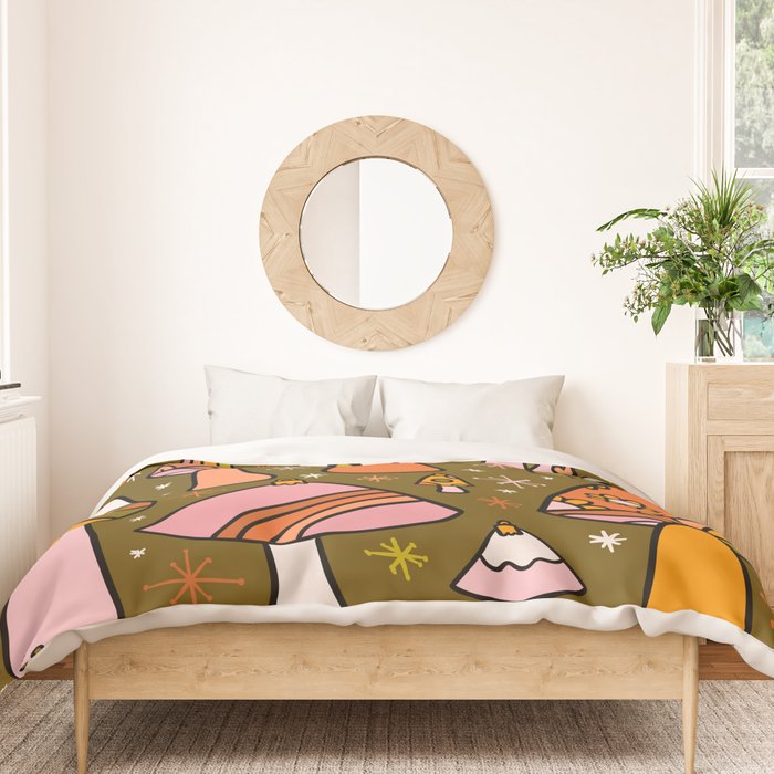 Mushroom Ornaments Duvet Cover Gallery Image 3