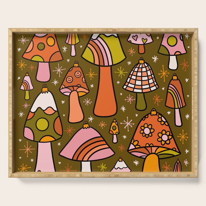 Mushroom Ornaments Serving Tray Gallery Image 1