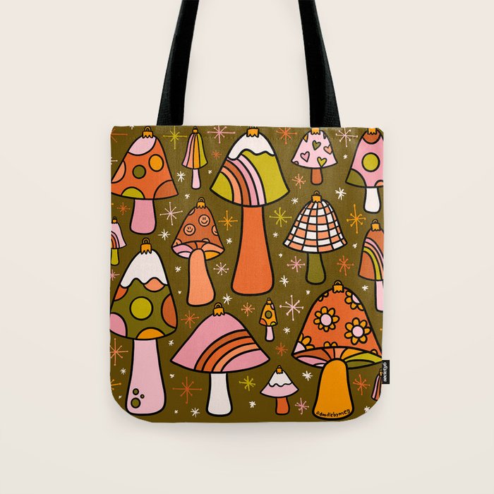 Mushroom Ornaments Tote Bag Gallery Image 1